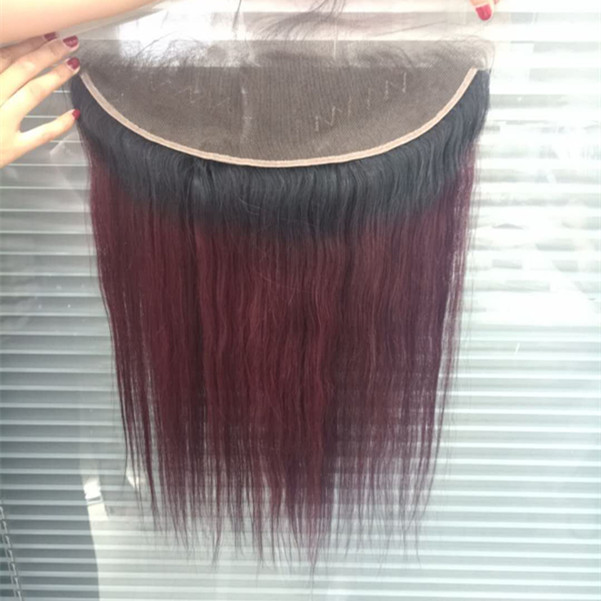 Ombre 1b/99j Brazilian Straight Hair Weaving Bundles 1B 2T 3T Purple Virgin Purple Human Hair bundles with frontal HN249